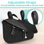 Vive Wheelchair Carry Bag - Arm Rest Pouch for Rollator, Walkers, Power Wheel Chairs and Knee Scooters - Side Storage Organizer for Elderly, Seniors, Adults (Black)