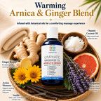 Lymphatic Drainage Massage Oil for Massage Therapy- Warming Arnica & Ginger | Surgeon-Developed Formula | Post Surgery Recovery, BBL, Liposuction, 360 Lipo, Tummy Tuck, Fibrosis | Made in USA | 8.5 Oz