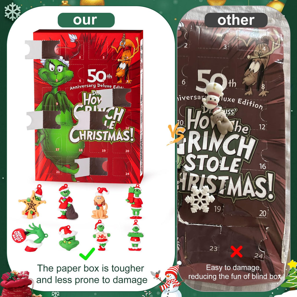 Christmas Advent Calendar 2026,Christmas Vacation Countdown Calendars,Christmas Tree Ornaments Stocking Stuffers Gifts with 24 pcs Collectible Doll Figures for Kids and Adults