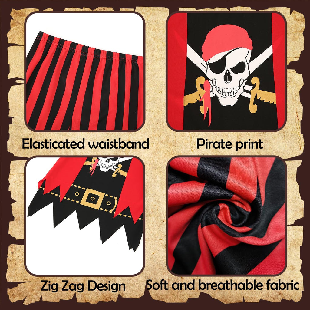 Lingway Toys Kids Pirate Costume,Pirate Dress Up 8pcs Set for Boys 5-6years