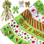 Tsorode Christmas Ribbon Wired 2.5 inch,6 Rolls 30 Yards Christmas Ribbon