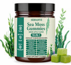 Sea Moss Gummies 16-in-1, with Black Seed Oil, Ashwagandha & Elderberry | Organic Irish Sea Moss Supplement for Men & Women | Daily Support with Manuka, Burdock Root & Vitamins C & D3, 30 Gummies