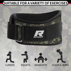 RitFit Self-Locking Weight Lifting Belt Gym Belt Great for Weightlifting, Squats, Lunges, Deadlift, Thrusters Men and Women Lifting Belt- 6 Inch/Camo