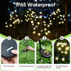 IUEECEN Solar Garden Lights Waterproof, Sola Lights Outdoor Decorative 4Pack,80Led Solar Powered Flowers Garden Decor,Fairy Lights for Yard,Pathway,Outside Decorations,Gardening Gifts for Women Mom