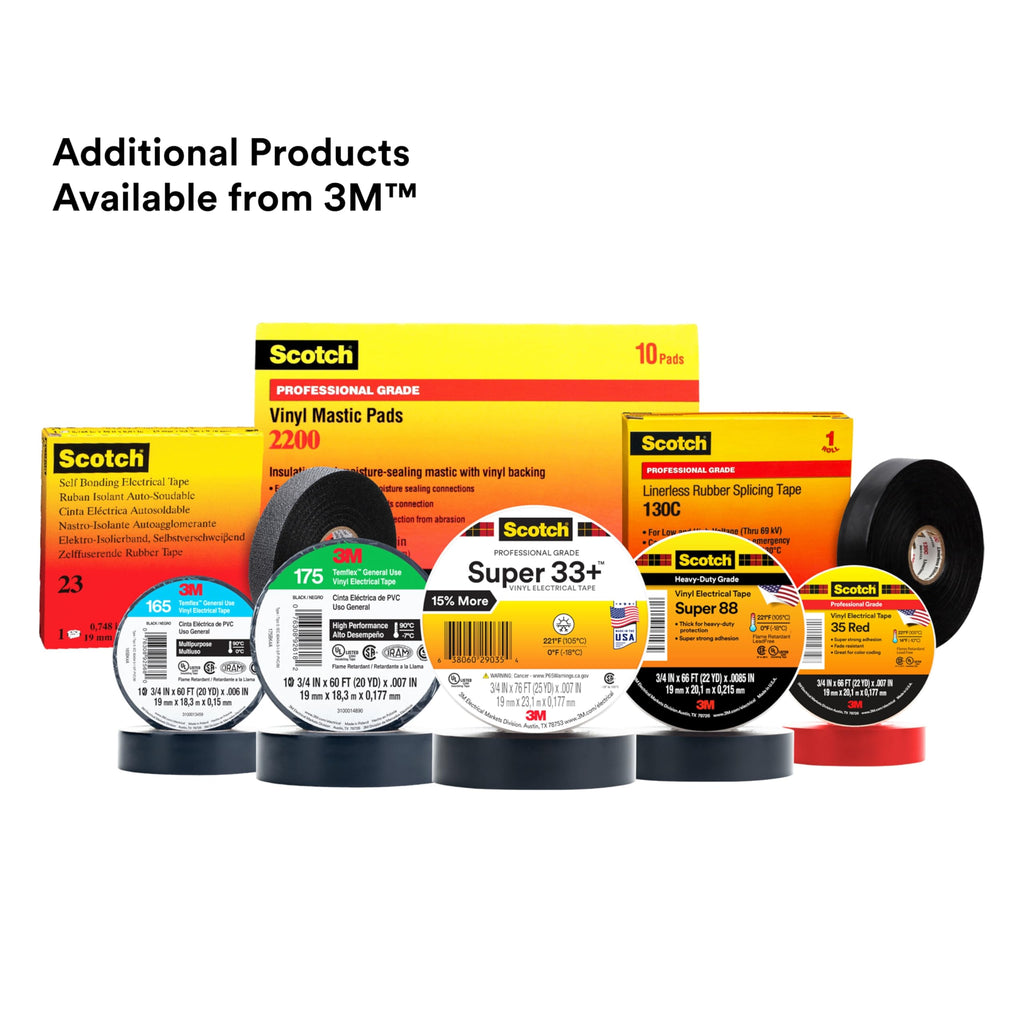 3M Scotch Electrical Tape Super 88, 1 in x 36 yd (108 ft), 1 Long Roll