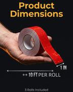 WENFUMUSIC Reflective Tape, 3 Rolls, Red/White/Green, 1" x 10 ft Each