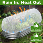 2 Pack Taller Garden Netting for 4x2FT Raised Beds with 10 Secured Clips