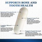Living Well with Dr. Michelle Tooth & Bone Formula - Supplement with Calcium for Bone Strength & Tooth Enamel Support, D3 + K2, 120 Capsules, Non-GMO, Gluten-Free