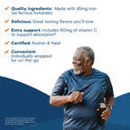 Bariatric Fusion Iron Supplement for Women Anemia | Chewable Iron with Vitamin C | Grape Flavored Soft Chew | Gentle on Stomach Ferrous Fumarate for Women and Men | Gluten Free | 60 Count