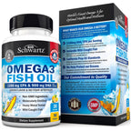 Triple Strength Omega 3 Fish Oil 3000mg - High Potency Omega 3 Supplement for Women and Men, Burpless Lemon Flavor Fish Oil - 2250mg Essential Fatty Acids with DHA & EPA, Wild Caught, 90 Softgels