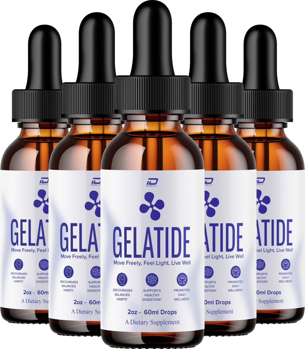 Gelatide Drops – Advanced Liquid Formula for Daily Health & Wellness Support (5 Bottles – 5 Month Supply)