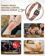 Feraco Copper Cross Bracelet for Men,Magnetic Therapy Christian Bracelets