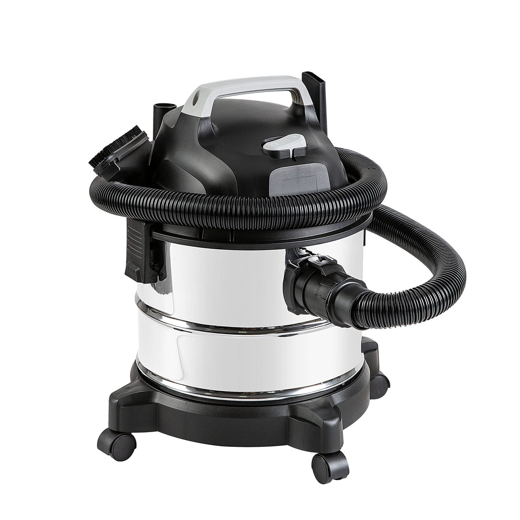 Amazon Basics Wet Dry Shop Vacuum Cleaner, 4 Gallon, 3 HP Stainless Steel, Grey/Black