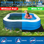 12x24ft Rectangle Pool Liner Pad for Above Ground Pools,300G/M² Thicker Pool Liner Pad, Durable Density Puncture Resistant Mat,Effortless to Install, Pools Bottom Liner Protector, Extend Liner Life