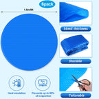 Wesiti 5 ft Solar Pool Cover for Heating - 16 Mil Solar Cover, Ground/Inground Pool Heater Blankets, Hot Tub & Spa Covers, Heating Accessory (6 Pcs)