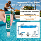 Pool Salt Tester ORAPXI pH and Salt Meter for Saltwater Pool pH and Salinity Digital Tester 5 in 1 Salt Meter for Swimming Pools Hot Tubs and Swim Spas
