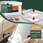 Half Sheet Pans with Rack Set [2 Pans + 2 Racks], CEKEE Stainless Half Size Large Baking Sheets with Rack -18 Inch Baking Tray Set- Rust & Warp Resistant & Heavy Duty Large Cookie Sheet