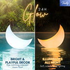 TIALLY Floating Pool Lights Solar Powered - 24" Ramadan Inflatable Light, Moon Floating Pool Decorations, Floating Solar Pool Lights for Swimming Pool, Weddings, Pool Party Decor (2 Pack)