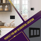 ENERLITES Screwless Decorator Wall Plate Child Safe Cover, Size 3-Gang 4.68" H x 6.53" L, Unbreakable Polycarbonate Thermoplastic, SI8833-BK-5PCS, Glossy, Black (5 Pack)