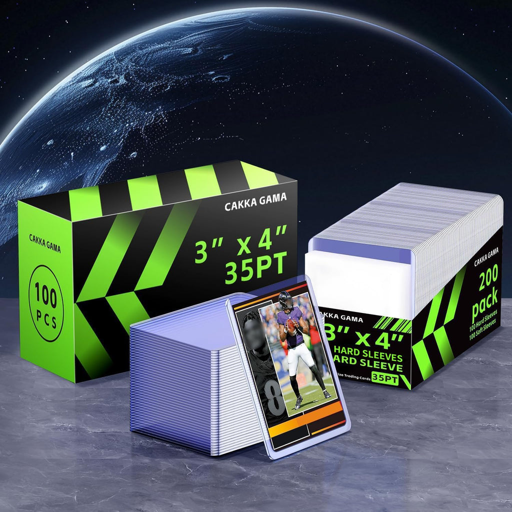 800 PCS Hard Plastic Card Sleeves, Premium Baseball Trading Sports Card Holder Protectors (400 Hard Sleeve + 400 Soft Sleeve)