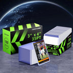 800 PCS Hard Plastic Card Sleeves, Premium Baseball Trading Sports Card Holder Protectors (400 Hard Sleeve + 400 Soft Sleeve)