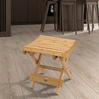 SINJEUN 2 Pack 12 Inch Natural Bamboo Folding Bench Seat Stool Bench for Bathroom, Spa, Sauna, Wooden Seat, Shower Bench Stool, Easy Assembled
