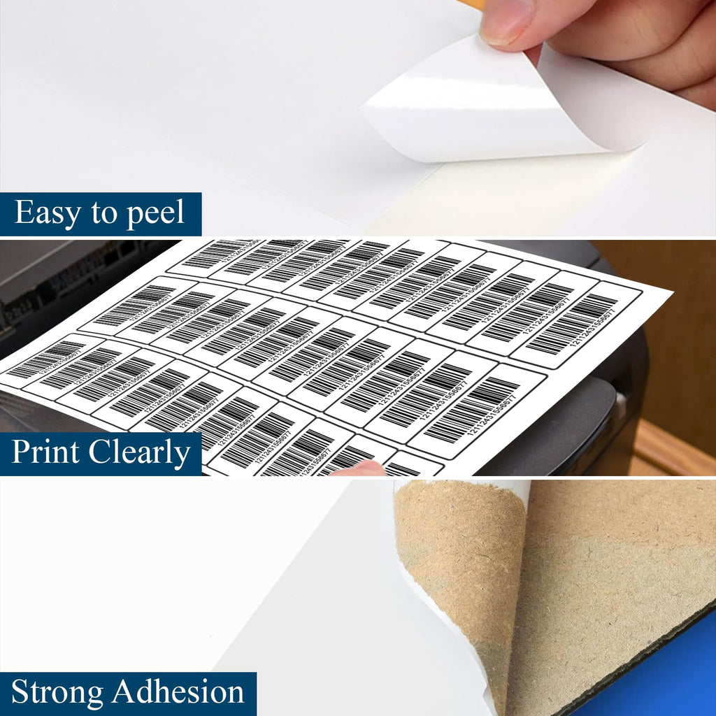 (500 Sheets, 15000 Labels) Sticker Paper, 1" x 2 5/8" Shipping Address Labels, 30 Per Page Self Adhesive Mailing Label for Laser and Inkjet Printers