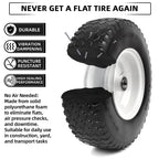 AR-PRO (2 Pack) 4.10/3.50-6 Flat Free Tire and Wheel, Solid Tire with Steel Rim, 3" -6.25 Centered Hub, 3/4" Bearing with 5/8" Adapter, for Wheelbarrow, Hand Truck & Utility Equipment