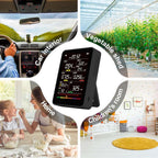 Professional Indoor Air Quality Monitor with AQI Alerts, Portable Real-Time Detector for Home, Car, Plants & Pet