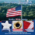 American Flag Made in USA, 3x5 FT Heavy Duty Nylon Outdoor Flag, Super Durable for All-Weather High Wind Use, Fade-Resistant, UV-Protected & Tear-Proof, Longest-Lasting Embroidered Stars US Flag.