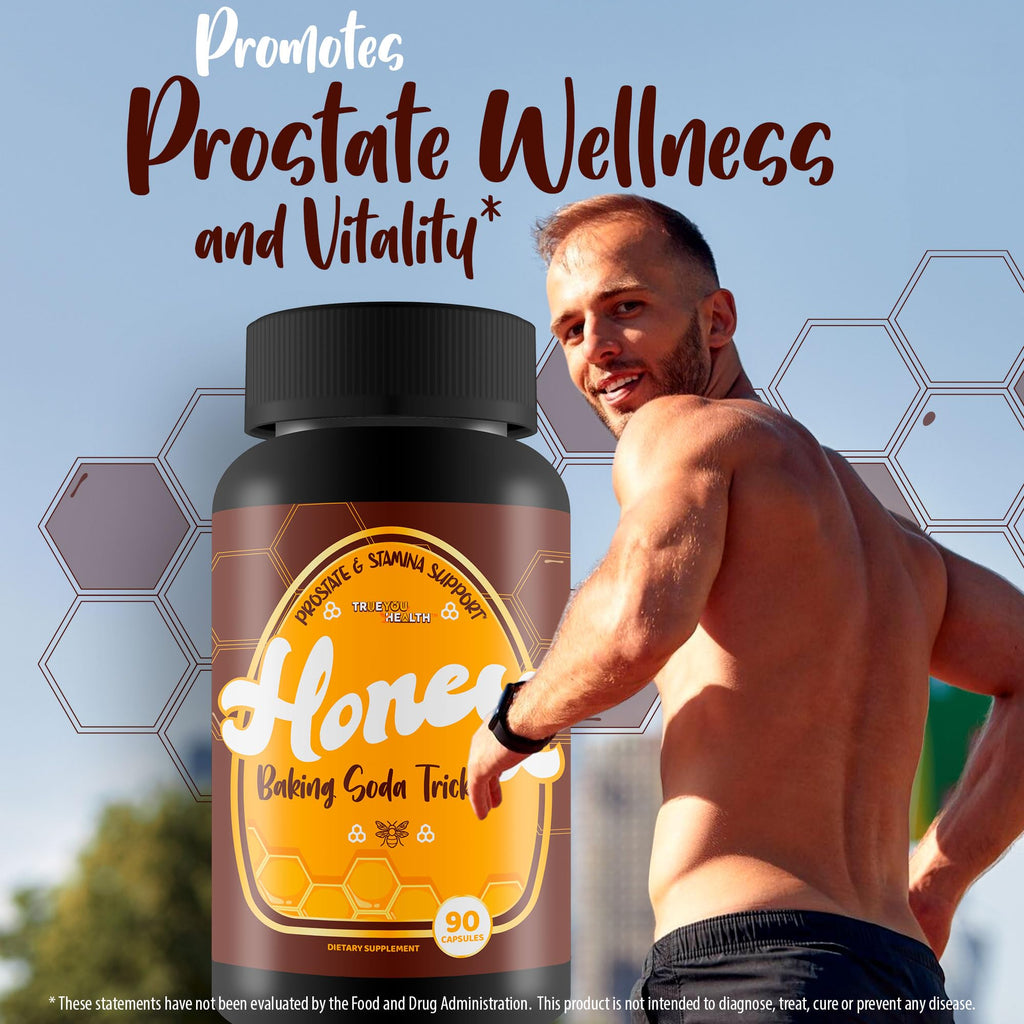 Honey Baking Soda Trick for Men - Our Best Natural Prostate Supplements for Men - Natural Prostatitis Treatment - Ultra Alpha Honey Prostate, Blood Flow, & Boost Trt Stamina Support