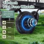 HEAHOLD Heavy Duty Garden Wagon Cart – 880 LBS Steel Utility Cart with All-Terrain 3.50-4" Solid Wheels, 10" Tires, 180° Rotating Handle, Removable Sides, Laser-Welded Frame