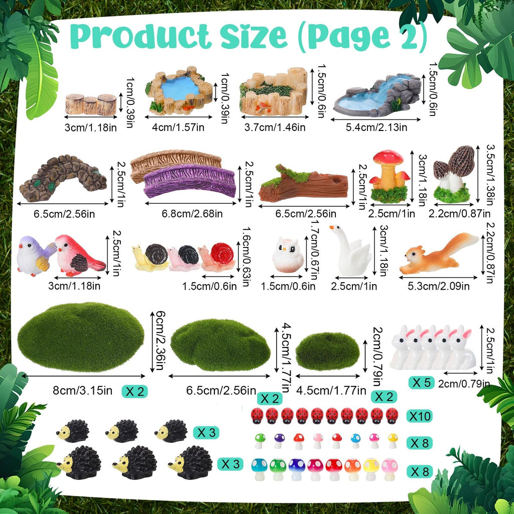 GGSTDDUP 82 Pcs Miniature Gnome Resin Figures, Fairy Garden Accessories Set