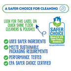 Quick Shine Hardwood Floor Cleaner & Wood Floor Polish w/Plant-Derived Carnauba 27oz Bottles,Removes Scratches,Safer Choice,A Clean That Can Be Seen,(Pack of 4)