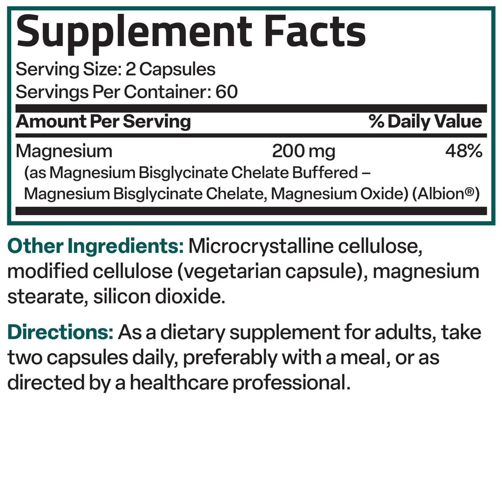 Bronson Magnesium Glycinate 200 MG per Serving Chelated for High Absorption, Gentle On Stomach, Non-GMO, 120 Vegetarian Capsules