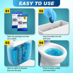 Shinefy Automatic Toilet Bowl Cleaner Tablets – 20 Tabs - Blue Gel Toilet Tank Cleaners, Hard Water Ring Remover, Septic-Safe Heavy-Duty Stain & Smell Eliminator, Toilet Cleaning & Deodorizer