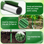 Fabulas Garden Stakes 4Ft, 28 Pack 48 Inch Plant Tomato Stakes and Supports Sturdy Plastic Coated Metal Garden Support Stick for Outdoor Indoor Climbing Plants, Beans, Vegetables, Trellis, Tree