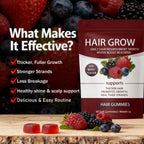 FORTIRISE Lumin Hair Growth Gummies – Biotin, Vitamins & Plant Extracts, Supports Healthy Hair Growth & Strength, Skin & Nail Care - Mixed Berry Flavor, 60 Gummies