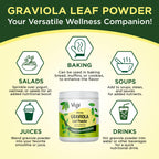 Vegs Graviola Soursop Leaf Powder - The Single Origin, True Green, Organic Graviola Leaves Powder - Gentle Dried & High Potency Soursop with Powerful Antioxidants, Vitamins – No Sugar, Non-GMO, 8 oz