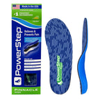 PowerStep Pinnacle High Arch Orthotic Insoles, Plantar Fasciitis Relief, Supination Heel Pain, Arch Support, PowerStep Insoles for Women and Men, Made in USA (Men's 9-9.5, Women's 11-11.5)