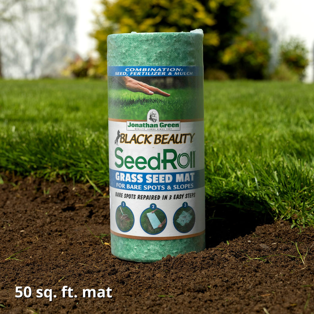 Jonathan Green (10410) Black Beauty SeedRoll Grass Seed Mat - Cool Season Lawn Seed, Fertilizer, & Mulch (50 Sq. Ft.)