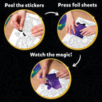 Skillmatics Foil Fun - Pretty Patterns, 18 DIY Magnets Mess-Free Art, Colorful Creative Party Activity, Craft Kits, 60+ Foam Stickers, Christmas Gifts for Kids, Teens, Adults, Families