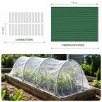 10×20 FT Ultra Fine Garden Mesh Netting with 36PCS Fiberglass Hoops, Reusable Raised Garden Bed Cover for Vegetables Fruits, Outdoor Garden Netting Kits for Greenhouse