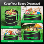 VIVOSUN 2-Pack 47-Gallon Collapsible Garden Bag, Yard Waste Containers