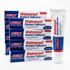 Secure Denture Adhesive Cream for Uppers, Lowers & Partials – Waterproof Seal & Zinc Free – Food Grade Ingredients - Less Adhesive, More Hold - Tube Lasts Up to 8 Weeks – 1.4 oz (8 Pack)