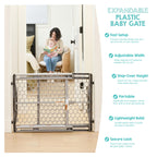 Regalo 28"-42" Expandable Plastic Baby Gate, Bottom of Stairs & Doorways