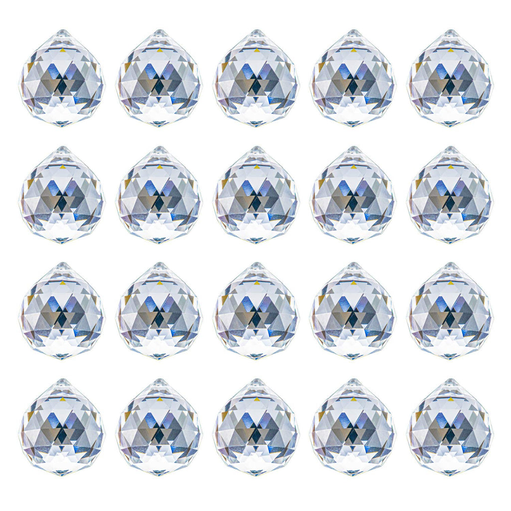 Yesland 20 Pack Upgraded Crystal Ball Prism 40mm / 1.57 Inch Decorative Ball - Suncatcher Rainbow Pendants Maker - Perfect for Chandelier Window & Wedding Decoration