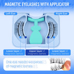 Magnetic Eyelashes Half Lashes Magnetic Eyelashes with Applicator Cat Eye Lashes Natural Look No Glue Needed False Eyelashes Wispy Magnet Lashes with Clamp by Eefofnn