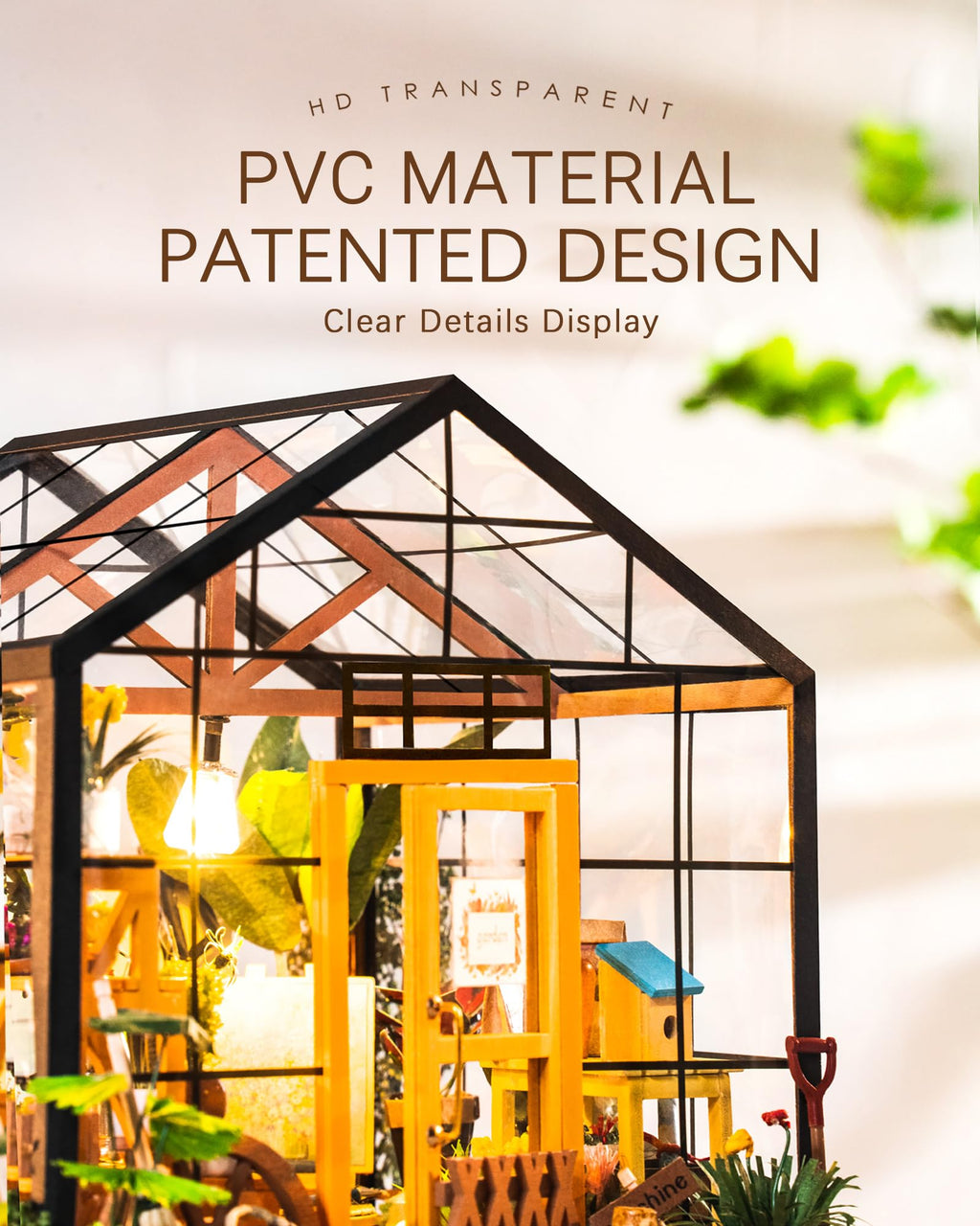 Rolife DIY Miniature Dollhouse Kit,Green House with Furniture and LED,Wooden Dollhouse Kit,Best Birthday and Valentine's Day Gift for Women and Girls