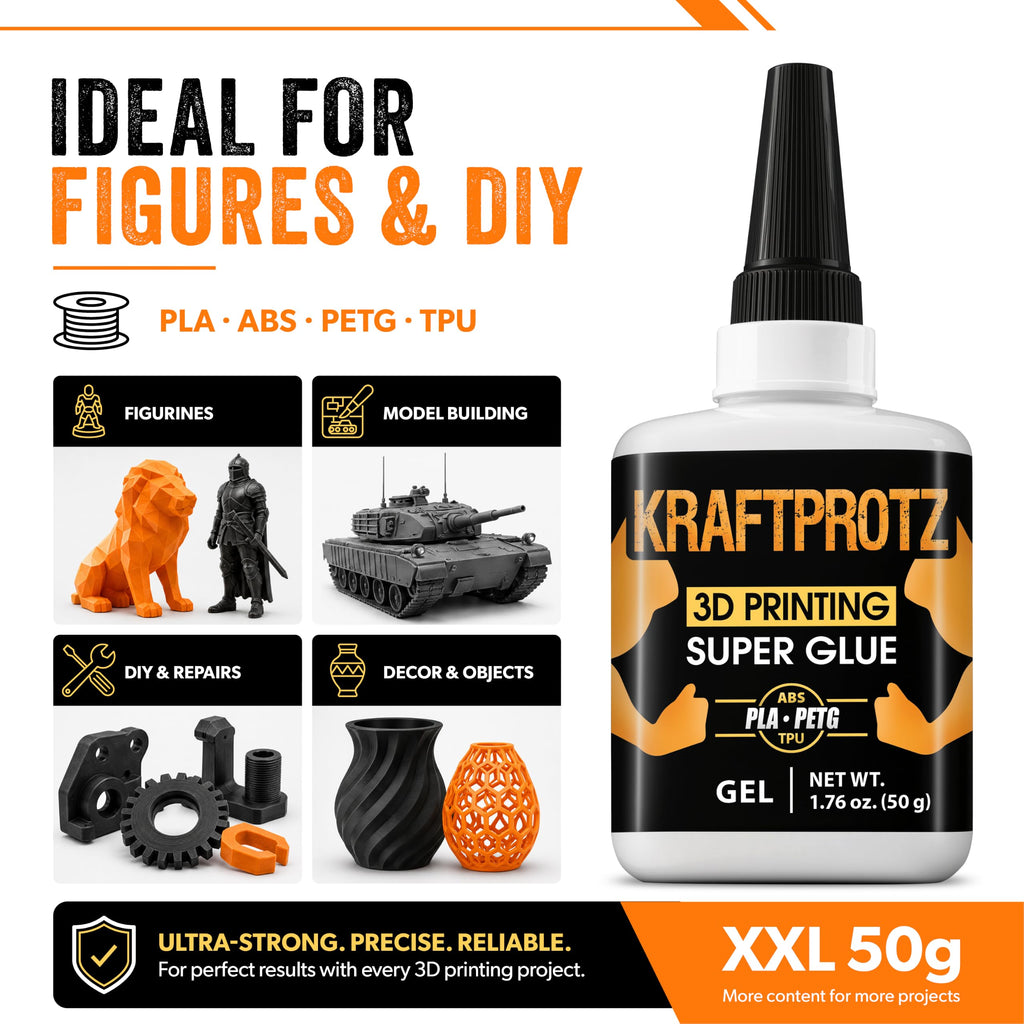 3D Printing Super Glue Liquid 1.75 oz - PLA ABS PETG TPU Instant Adhesive
